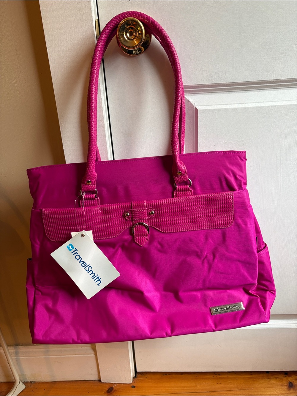TravelSmith Hot Pink Tote Bag with Shoulder Straps